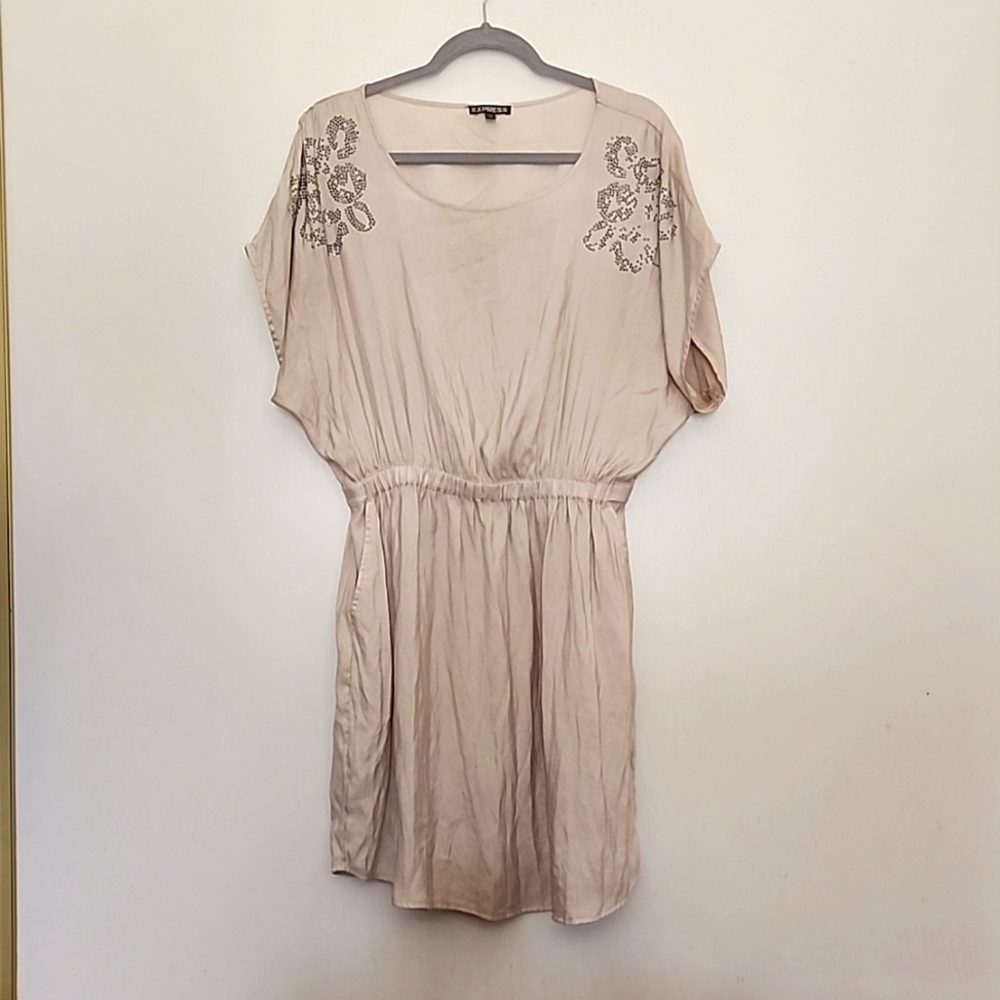 Express rhinestone short sleeve dress